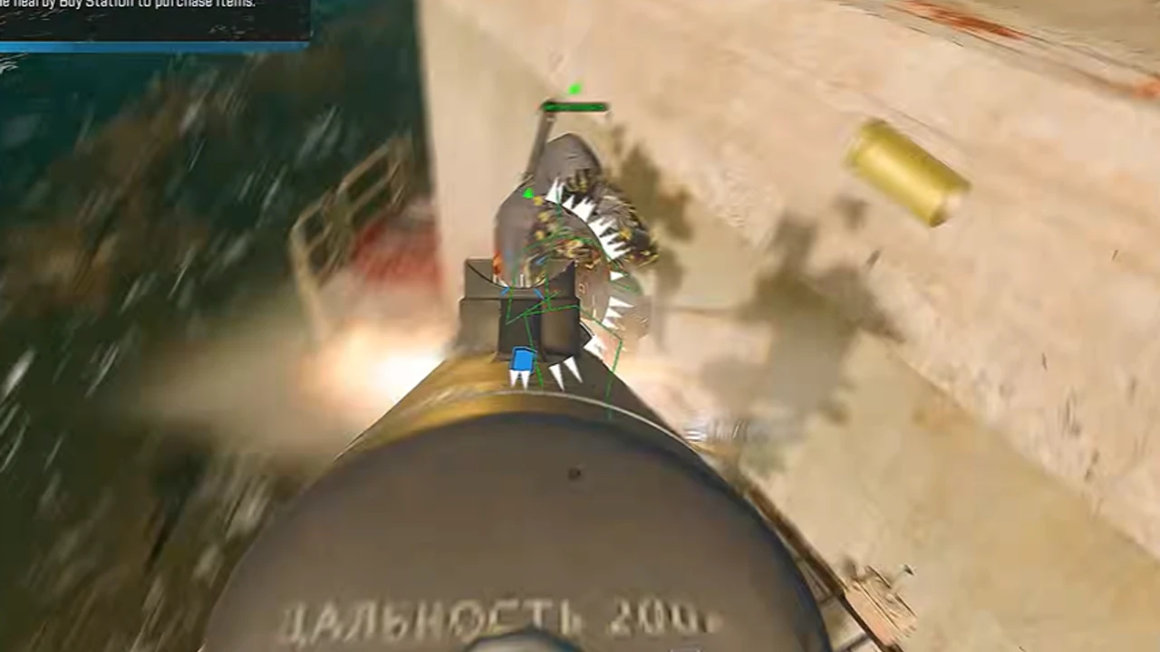 Warzone gameplay — rooftop firefight with ESP box
